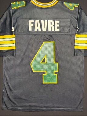 Vintage Green Bay Packers Brett Favre Blackout Starter Football Jersey Size: 46